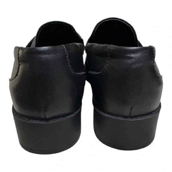 DKNY Issa Metal Logo Loafers Black Vegan Leather Slip-On Size 8 - Picture 4 of 6